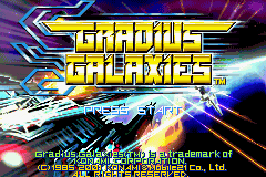 Gradius Galaxies title screen for GameBoy Advance